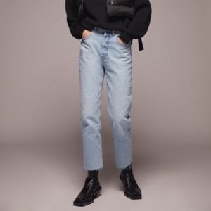 ZARA HI-RISE STRAIGHT LEG JEANS TRF LIGHT BLUE - SIZE 29 (8)